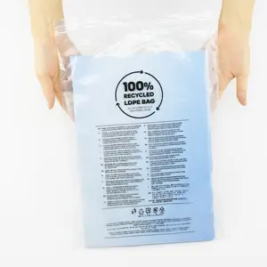 사용자 정의 투명 rpet grs 가방 의류 포장 친환경 재활용 지퍼 가방 로고