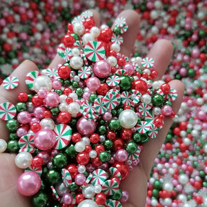 500g DIY Craft Slime Filler Kẹo Bạc Hà Polymer đất sét lát Acrylic Hạt Ngọc Trai Mix giáng sinh Polymer sprinkles - Product Image 4