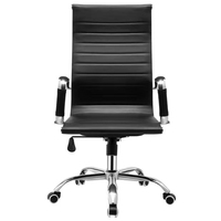 Chaise de bureau en cuir Pu de luxe en vente chaude chaises en cuir ergonomiques avec dossier confort coussin pivotant réglables avec pieds en métal
