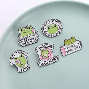 Groothandel Kikker Letter Het Is Oké Om Niet Oké Te Zijn Emaille Pinnen Anime Schattige Kikker Grappige Brief Ontwerp Zachte Reversspeld Badge Voor Cadeau - Product Image 3