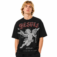 T-shirt imprimé personnalisé 200 GSM 100 % coton, motif aigle, streetwear unisexe, impression numérique, haute qualité, vente en gros directe d'usine