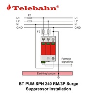 Parasurtenseur 127V/254V 20-50kA pour phase divisée avec fil N, protection contre les surtensions IP20