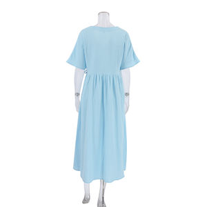 QINSI autunno bianco cotone <span class=keywords><strong>donna</strong></span> abito <span class=keywords><strong>da</strong></span> <span class=keywords><strong>notte</strong></span> Sexy con scollo a V maniche corte pizzo lungo camicia <span class=keywords><strong>da</strong></span> <span class=keywords><strong>notte</strong></span> Casual ampia <span class=keywords><strong>vestaglia</strong></span> <span class=keywords><strong>da</strong></span> <span class=keywords><strong>donna</strong></span> - Product Image 5