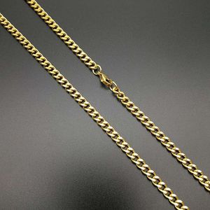Cuban <b>Chain</b> Necklace 5mm 70cm Gold And Steel Color <b>Titanium</b> Steel Plated Fashion Jewelry Gift For Men Women - Product Image 4