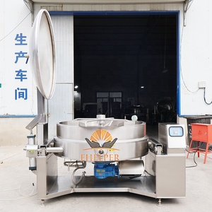 Olla Inclinable Industrial de 200L de Acero Inoxidable SS304 de Grado Alimenticio <span class=keywords><strong>con</strong></span> Agitador, Certificación CE, para la Elaboración de Salsa de Pimienta Komi Shito - Product Image 4