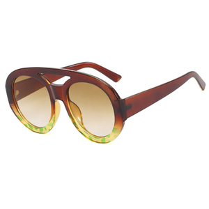 9188 Yellow Unisex Oversize <b>Sunglasses</b> Trendy Double Bridge UV400 PC Lenses Luxury Classic Large Shades - Product Image 5