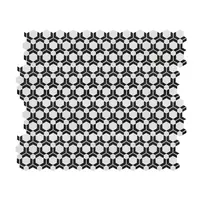 Karışık siyah beyaz renk Nero Marquina Thasso beyaz petek şekilli doğal taş mermer mozaik karo