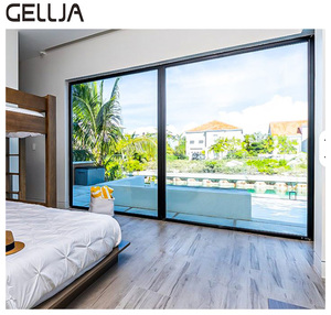 Porte <span class=keywords><strong>coulissante</strong></span> GELLJA à double vitrage avec cadre en aluminium thermolaqué au design moderne, <span class=keywords><strong>isolation</strong></span> thermique pour hôtel - Product Image 4