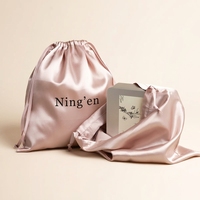 Sacs cadeaux personnalisés de luxe en satin et velours écologiques, imprimés en sérigraphie, avec cordon de serrage, recyclables, pour le rangement de bracelets en voyage