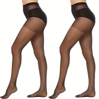 Collant Personnalisé Femme Taille Haute Fin et Transparent en Nylon Opaque Effet Amincissant 20 Deniers avec Pointe Renforcée