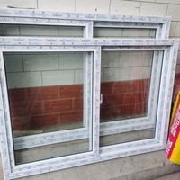Ventanas francesas Tobogán de PVC Parrillas de vinilo impermeables Ventana corredera de vidrio horizontal Villa UPVC Ventanas de doble acristalamiento