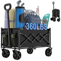 Chariot pliable robuste avec pneus tubeless à quatre roues pour le camping, l'extérieur, l'industrie et les courses