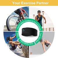 Masque de course sans fil noir avec microphone, bandeau musical pour l'entraînement et casque Bluetooth pour le sommeil et l'entraînement