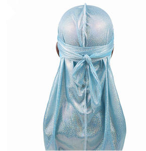 Chapeau de pirate à longue queue Chapeau turban soyeux élastique Brillant de haute qualité Pas cher Long <span class=keywords><strong>Durag</strong></span> pour hommes - Product Image 5