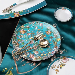 Assiette de table en céramique de l'usine de Jingdezhen, vaisselle de luxe légère en porcelaine fine, ensemble de plats, bol en céramique domestique, bol en porcelaine cadeau - Product Image 4