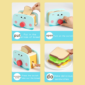 Juego de Juguetes de Madera para Niños, Simulación de Cocina, Máquina para Hacer Pan, para Niñas, Montessori - Product Image 4