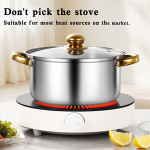 Juego de Ollas y Sartenes de Acero Inoxidable de 10 Piezas de la Marca Yuedisi, Sartén con Tapa, Juego de Utensilios de <span class=keywords><strong>Cocina</strong></span> para el Hogar - Product Image 2