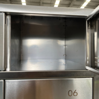 Armoire à chaussures en acier inoxydable à 8 compartiments avec serrure individuelle et trous d'aération, casier de rangement pour chaussures du personnel