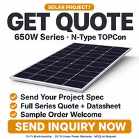 Panneau solaire bifacial TOPCon de type N 650W 1500VDC 132 cellules pour l'installation de projets de centrales électriques au sol à grande échelle