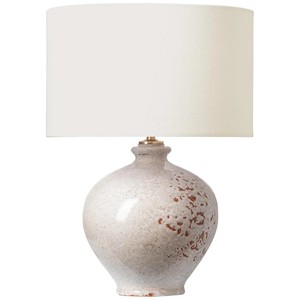 White Crackle Ceramic Urn Modern Art Table Lamp | Elegant Lighting for Hotel Lounge & Bedroom - Product Image 3
