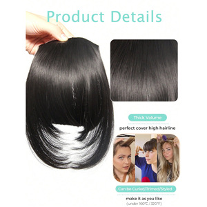 วิกผมหน้าม้าสังเคราะห์คุณภาพสูง Lh เส้นใยคาเนคาลอนตรง สำหรับทุกรูปหน้า ต่อผมเสริม - Product Image 5