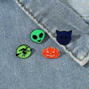 Broche <span class=keywords><strong>de</strong></span> Metal Personalizado con Diseño <span class=keywords><strong>de</strong></span> Halloween, Calabaza, Cara Sonriente, Fantasma, Pequeño Diablo, <span class=keywords><strong>Bruja</strong></span>, Unisex - Product Image 2