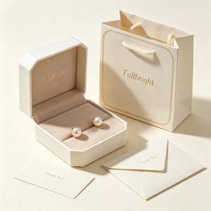 OEM Custom Logo Microfiber Liner Jewelry <b>Box</b> & Matching <b>Gift</b> Bag - Luxury Gold Foil Embossing Packaging for Rings & <b>Earrings</b> - Product Image 1