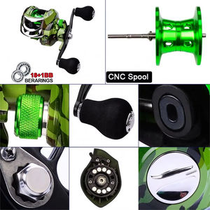 Carrete de Pesca <span class=keywords><strong>NARON</strong></span> de Alta Calidad 18+1 BB, Impermeable, Color Verde Camuflaje, Relación de Engranajes 7.2:1, Freno Magnético de Alta Velocidad - Product Image 5