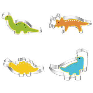 Ensembles de moules à biscuits en forme d'animaux dinosaures de couleur unie pour un aspect uniforme dans les kits et ensembles d'outils de cuisine professionnels - Product Image 3