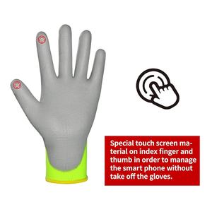 Gants de sécurité pour hommes, tricotés sans couture, haute visibilité, 7 oz, avec revêtement en nitrile conique antidérapant, personnalisables, vente en gros directe usine - Product Image 3