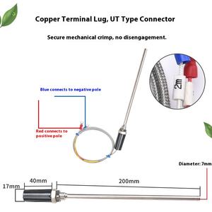 K/E/PT100/CU50型不锈钢温度传感器探头，带热电偶OEM可定制0-400范围1精度 - Product Image 3