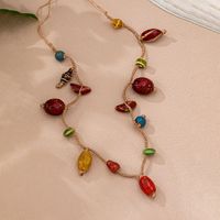 Collier long en perles multicolores à une couche, style bohème, perles irrégulières, bijoux cadeaux Comiya 2026