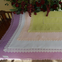 Nappe en lin florale, teint à couleur unie, populaire, 1 pièce