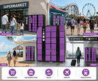 Casier de rangement intelligent YL avec code PIN et code-barres, casier de stockage de bagages en libre-service 24h/24, armoire en acier à rouleaux froids