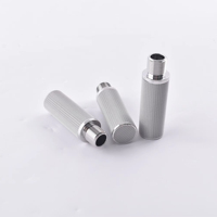 Kepala Filter Partikel Gas Buang Industri 25μm yang Dapat Disesuaikan, Elemen Filter Jaring Sinter Baja Tahan Karat dengan Ulir Jantan