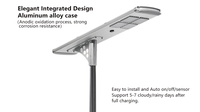 Lampadaire solaire tout-en-un en aluminium étanche IP65 avec contrôleur MPPT 80W, angle de faisceau 140°, certifié RoHS, télécommande, garantie 3 ans