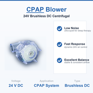 محرك <span class=keywords><strong>جهاز</strong></span> التنفس المنزلي CPAP بقوة 24 فولت تيار مستمر، بدون فرش، 440 لتر/دقيقة، 5.5 كيلو باسكال، للاستخدام الطبي، لعلاج انقطاع التنفس أثناء النوم، منخفض الضوضاء، OEM - Product Image 2