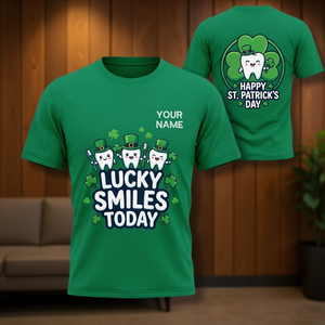 T-shirt dentaire personnalisé pour la Saint-Patrick – Joyeuse Saint-Patrick – Cadeau pour dentiste et hygiéniste - Product Image 3