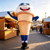 Danseur gonflable en forme de crème glacée, publicité gonflable personnalisée pour la promotion en extérieur des magasins