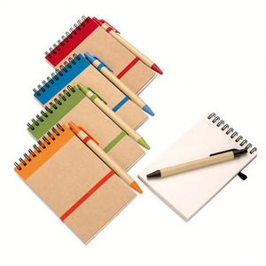 Carnet de notes personnalisé écologique à spirale, couverture en papier, petit carnet à spirale en kraft, bloc-notes avec stylo - Product Image 2