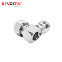 Pabrik 4.3-10 Mini DIN 4.3/10 L20 perempuan ke 4.310 steker laki-laki RA sudut kanan siku 90 derajat Adaptor CoaxConnector (rf)