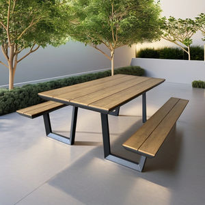 <span class=keywords><strong>Table</strong></span> de jardin d'extérieur avec bancs intégrés Ensemble de meubles de pique-nique Banc en <span class=keywords><strong>imitation</strong></span> <span class=keywords><strong>bois</strong></span> avec <span class=keywords><strong>table</strong></span> Marron Anthracite 180cm - Product Image 3