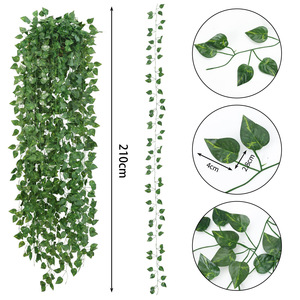 Artificial Vines Grape <b>Leaves</b> <b>Decorative</b> Greenery Soft PVC Bouquet Ceiling <b>Decoration</b> Plant <b>Wall</b> Hanging - Product Image 3