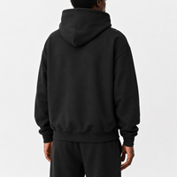 Sweat-shirt à capuche oversize noir pour homme, en molleton épais, avec poche, personnalisable