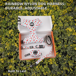 QQPETS Durable Polyester Nylon Rainbow Color Breakaway Adjustable Padding <b>Dog</b> Harness Size S Best Price - Product Image 2