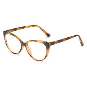 High Quality TR90 Ladies Glasses Anti-Blue Multi-Color Tortoiseshell Cat's Eye Fashion Blocking Available Coffee Maroon Frames