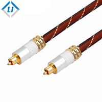 Toslink-Cable óptico/Cable de Audio óptico Digital, 6 pies con conectores de Metal y chaqueta trenzada