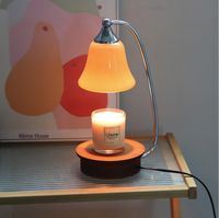 Lampe à Cire Chauffante Style Américain Caramel, Diffuseur d'Arômes Ambiance, en Bois Massif, Sans Flamme, Sans Fumée, pour Anniversaire et Chambre à Coucher