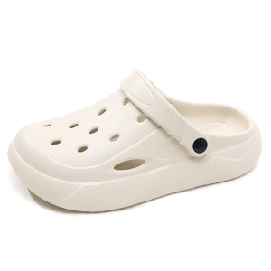 Men's Casual Breathable Thick Soled Non Slip <b>Clogs</b> Platform Heel 4cm Solid Color Sandals For Beach Walks - Product Image 5