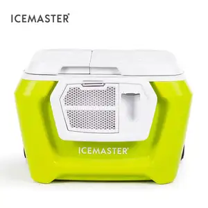 IceMaster 54L 녹색 야외 피크닉 음식 신선한 아이스 쿨러 박스 믹서기 멀티 기능 바퀴 달린 롤링 쿨러 박스